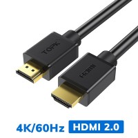 Кабель Topk HDMI to HDMI v2.0, 1.5 m, UltraHD 4K 3D 60Гц черный (TKL36-BL)