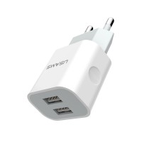 Зарядний пристрій Usams 5V 2.4A 2xUSB White (US-CC023-WT)