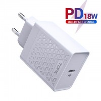 Сетевое зарядное устройство Topk Qualcomm Quick Charge 3.0 18W USB Type-C/PD White (TK154-WT)