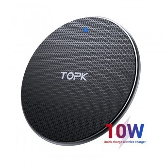 Беспроводное зарядное устройство Topk 10W Black QI Quick Charge (TK01W-BL)