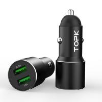 Автомобильное зарядное устройство Topk Quick Charge 3.0 30W 2xUSB Black (TK207Q-BL)