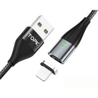 Магнитный кабель синхронизации Topk iPhone 1m 2.1A серый (TK61i-VER2-GR)
