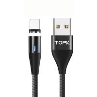 Магнитный кабель синхронизации Topk iPhone 1m 2.1A 360° черный (TK60i-VER2-BL)