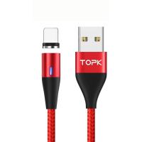 Магнитный кабель синхронизации Topk iPhone 1m 2.1A 360° красный (TK60i-VER2-RD)