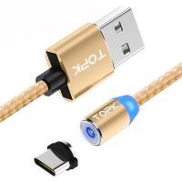 Магнитный кабель для зарядки Topk USB Type-C 1m 2.4A 360° Gold (TK17C-VER2-GL)