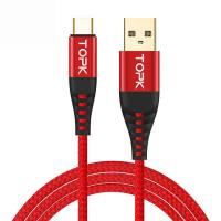 Кабель синхронизации Topk USB Type-C 1m 3A нейлоновый красный (TK42C-VER2-RD)