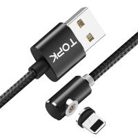 Магнитный кабель для зарядки Topk iPhone 1m 2.1A 360° черный (TK51i-VER2-BL)
