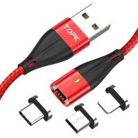 Магнитный кабель синхронизации Topk 3 в 1 красный (TK61-3-VER2-RD)