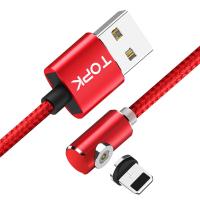 Магнитный кабель для зарядки Topk iPhone 2m 2.1A 360° красный (TK51i2-VER2-RD)