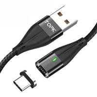 Магнитный кабель синхронизации Topk USB Type-C 2m 3A черный (TK61C2-VER2-BL)