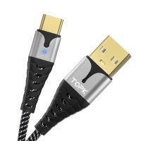 Кабель синхронизации Topk USB Type-C 1m 3A нейлоновый серый (TK83C-VER2-GR)