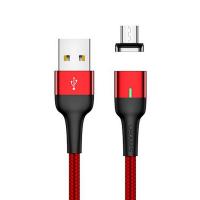 Магнитный кабель синхронизации Usams MicroUSB 1m 2.1A красный (US-SJ328-RD)