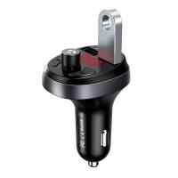 FM-трансмиттер модулятор Usams с Bluetooth, USB flash, 15W 2xUSB Black (US-CC062-BL)