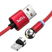 Магнитный кабель для зарядки Topk iPhone 1m 2.4A 360° красный (TK28i-VER2-RD)