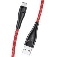 Кабель синхронизации Usams MicroUSB 2m 2.1A нейлоновый красный (US-SJ396-RD)