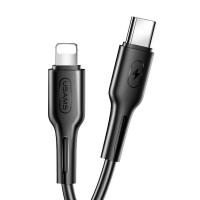 Кабель синхронизации Usams PD USB Type-C для Apple iPhone 30W 2A 1.2m черный (US-SJ406-BL)