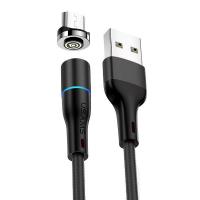 Магнитный кабель синхронизации Usams microUSB 1m 2.4A 360° черный (US-SJ354-BL)