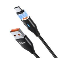 Магнитный кабель синхронизации Topk microUSB 1m 2.4A черный (TK63U-VER2-BL)