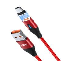 Магнитный кабель синхронизации Topk microUSB 1m 2.4A красный (TK63U-VER2-RD)
