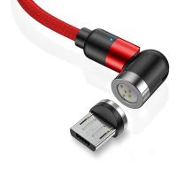Магнитный кабель синхронизации Topk microUSB 1m 3A 540° нейлоновый красный (TK66U-VER2-RD)