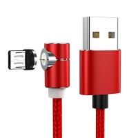 Магнитный кабель синхронизации Topk microUSB 1m 2.4A 360° нейлоновый красный (TK69U-VER2-RD)