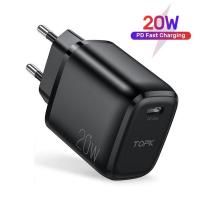 Сетевое зарядное устройство Topk Qualcomm Quick Charge 3.0 20W USB Type-C/PD White (TKB110P-BL)